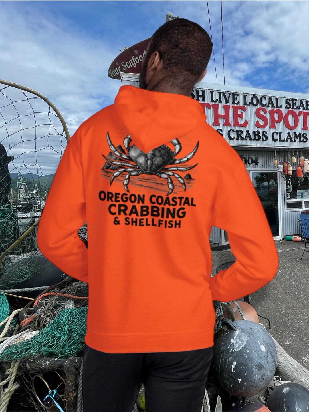 Oregon Coastal Crabbing & Shellfish 2025 Hoodie SAFETY ORANGE - Etsy
