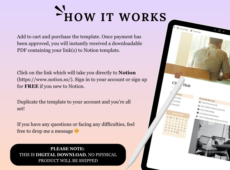 Ultimate Notion Coaching Planner, 2024 Digital Planner, Notion