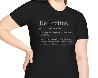 Black Tee Shirt Mens Apparel Womens Clothing Deflection Definition T-Shirt Funny Pun Gifts for Writer Gift For Mom Birthday Ideas For Outfit