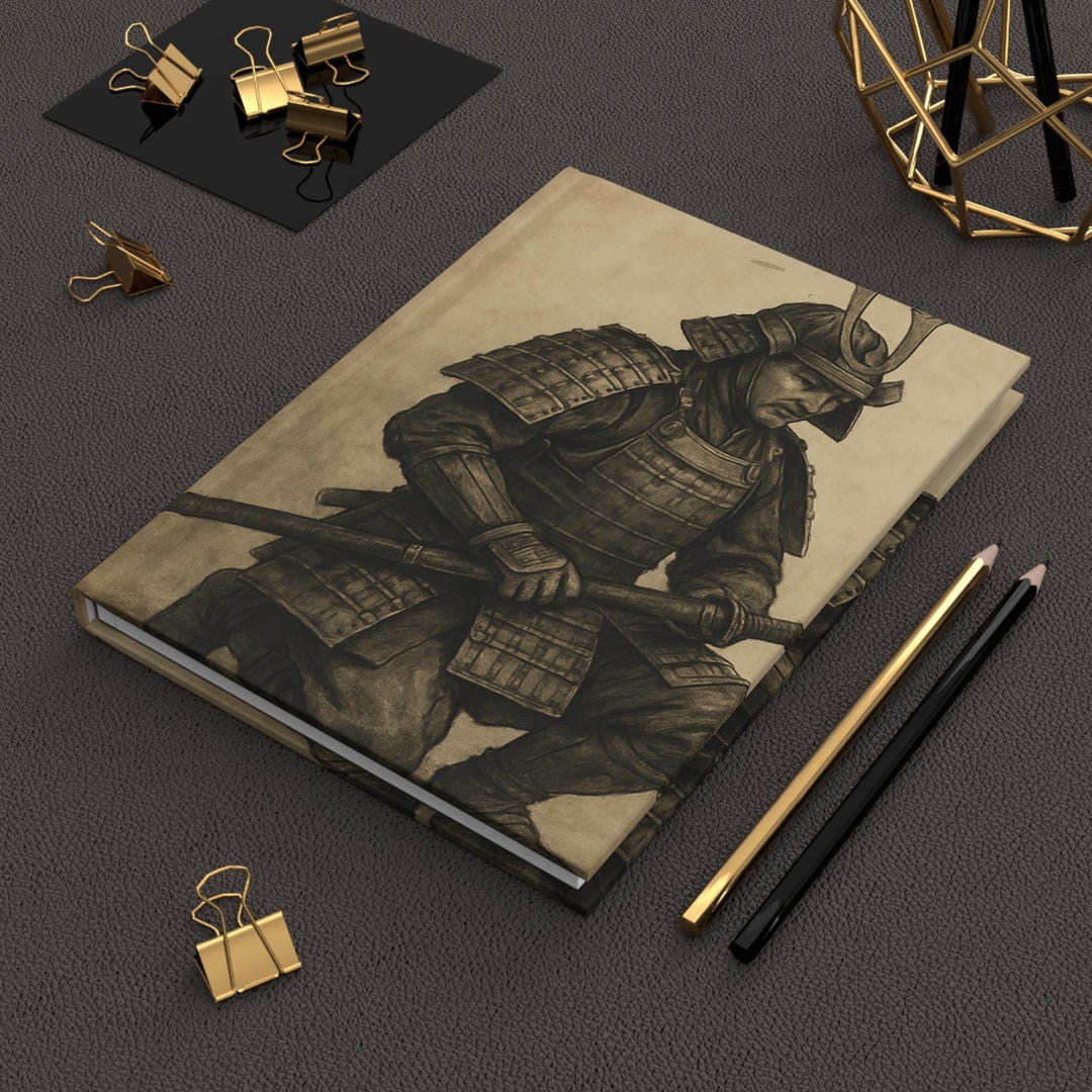 Samurai Notebook Hardcover Journal Brown Writing Notebook Samurai Note Pad Gift for ...