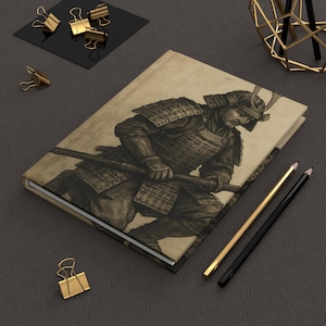 Inbunden anteckningsbok brun anteckningsbok samurai anteckningsblock gåva lärare