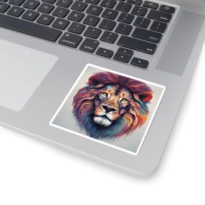 Colorful Lion Sticker Kiss-Cut Stickers Cute Animal Animal Decals Safari Wildlife Design Gift Scrapbooking Supplies Birthday Boy Girl Gifts