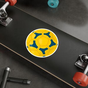 Pegatina de balón de fútbol para portátil, calcomanía para aficionados al deporte, regalo para amantes del fútbol, calcomanía de vinilo, decoración para entusiastas del deporte, calcomanía de balón de fútbol