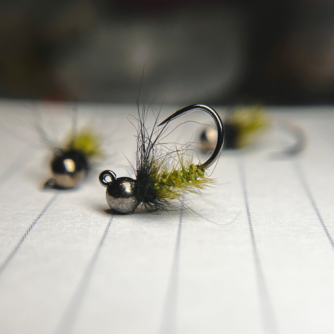 Hairy Green Caddis Jig Tungsten Euro Nymph 3 Pack Etsy