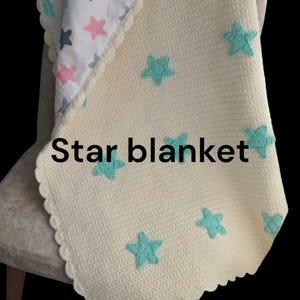 Stern Muster - Gehäkelte Baby Decke Muster mit Sternen geschmückt - Das perfekte entzückende Geschenk für Neugeborene zur Babyparty!