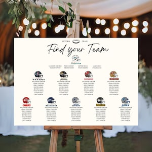 DIGITAL - Individueller NFL / American Football Hochzeit Sitzplan / Sitzplan / Tischplan. Auf Bestellung.