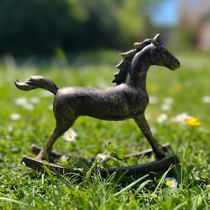 Vintage Cast Iron Rocking Horse – Bronze Finish