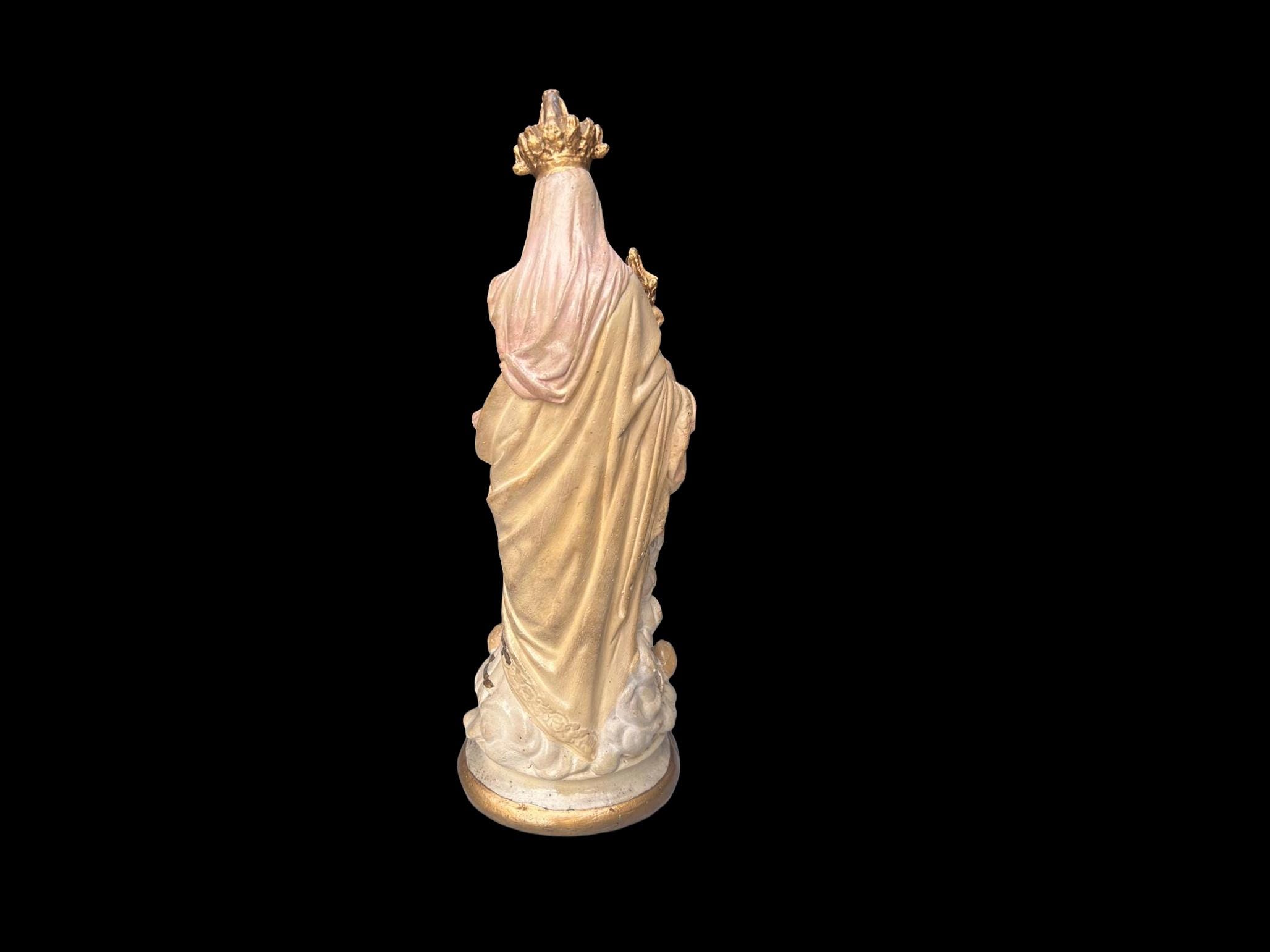 Antique Madonna Child Statue Notre Dame Des Victoires French Plaster ...