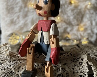 Charming Handcrafted Vintage Pinocchio: Timeless Nostalgia