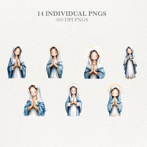 Cute Virgin Mary PNG, Adorable Virgin Mary Graphics, Digital Download ...