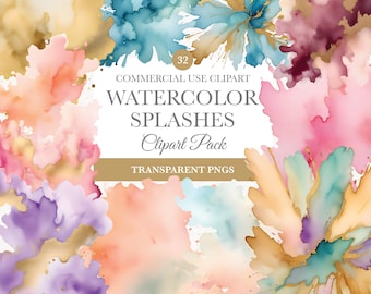 Watercolor Splatter Clipart, Abstract Background, Splashes Neutral Paint Splatter, Watercolor Splash Png, Brush Strokes