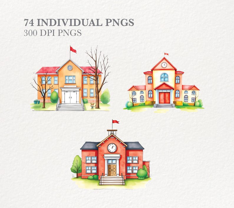 Cute School Supply Clipart, Back to School, Digital Download, Scrapbook