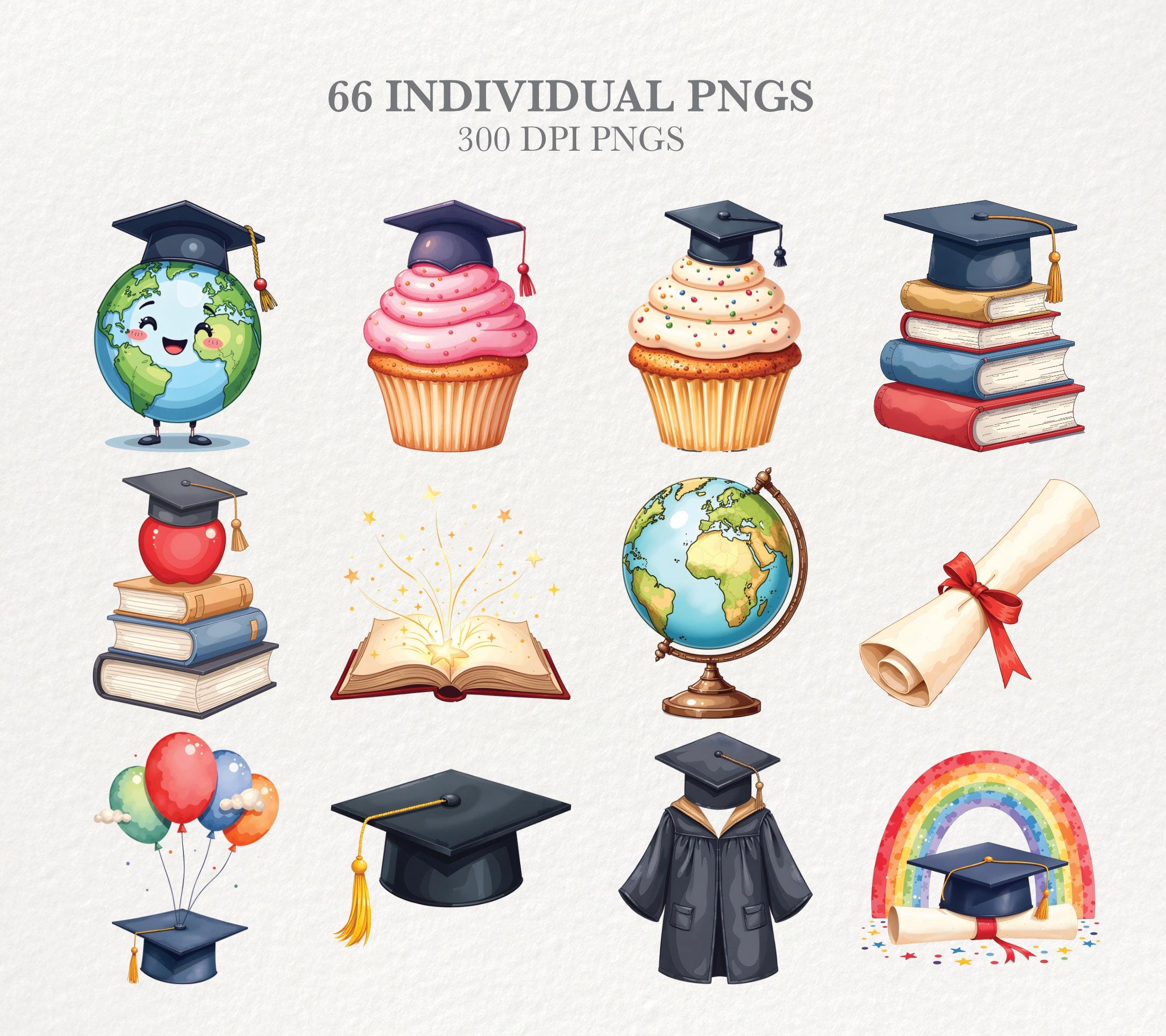 Clipart de graduación de preescolar, PNG de graduación para niños