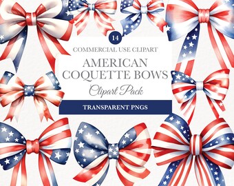 4th of July bow png, Patriotic Ribbons Clipart, Patriotic Clipart, Fourth of July Clipart, American Bows, coquette bows fourth of july png