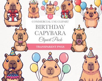 Cliparts capibara PNG, schattige kawaii capibara clipart, digitale download voor sublimatie en kunstprojecten, Instant Download voor ambachten