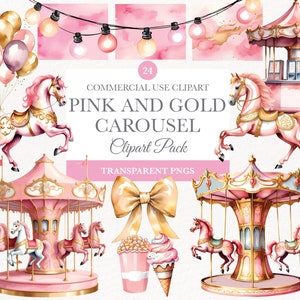 Carousel Horse, Carousel Pony, Carousel Png, Watercolor Carousel, Carousel Nursery Art, Carousel Clipart, Stickers Clipart