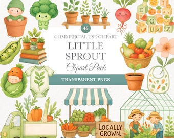 Locally Grown Baby Shower Clipart For Your Farmers Market Celebration