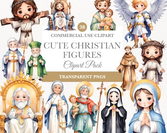 Katolsk Clipart, Kommersiellt bruk, Katolsk utskrivbar, Religiös Clipart, Kristna tryck, Religiös kristendom Clipart, Helgon Clipart
