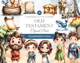 Biblical Characters Clipart, Biblical Stories, Old Testament Clipart, Religious ClipArt, Bible Story Clipart Bundle, Watercolor Bible People