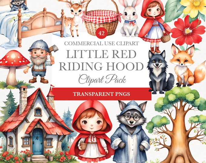 Little Red Riding Hood - Clipart - Clip Art and Digital Paper Set ...