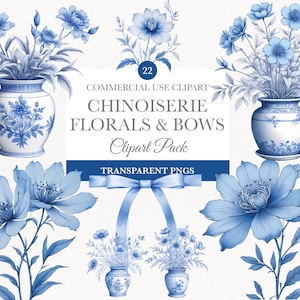 Chinoiserie bloemen clipart, bloemen illustraties, bloemen illustraties, botanische kransen en randen voor bruiloft uitnodigingen, chinoiserie clipart