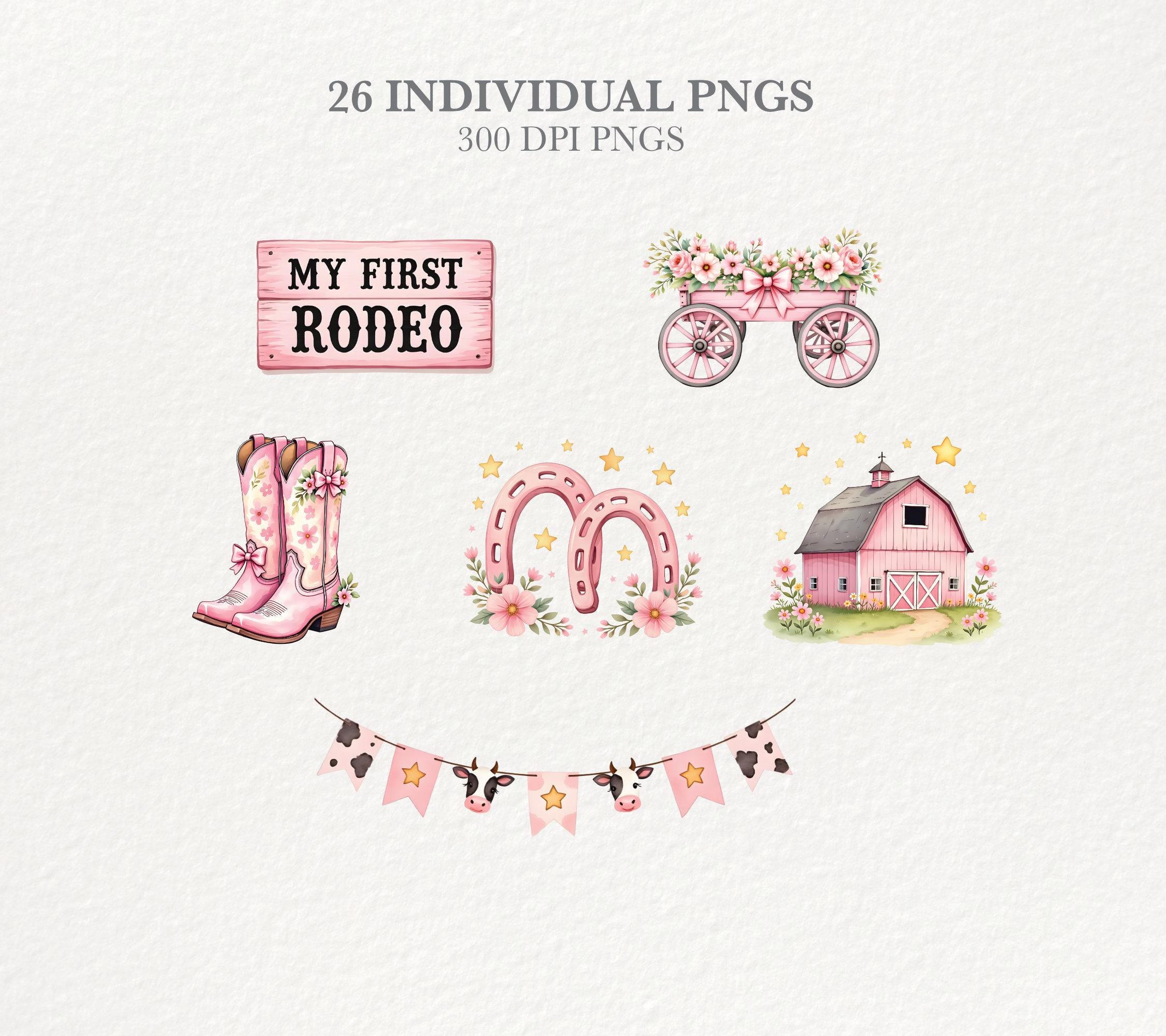 First Rodeo Birthday Clipart, Cowgirl Art, Western Girl Decor, Cute ...