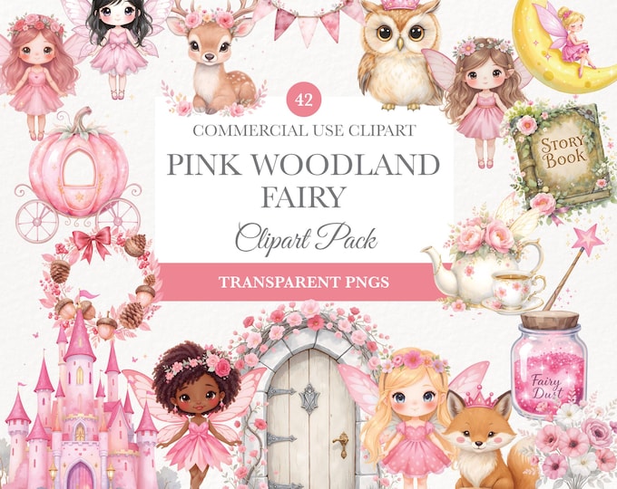 Fairy Clipart - Watercolor - Pink Fairy Png - Fairy Garden - Nursery ...