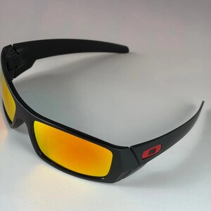 New Oakley Gascan Black Frame Ruby Fire Iridium Sunglasses With Case Box