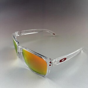 Oakley Holbrook Sunglasses - Crystal Clear Frame / Ruby Polarized Lens