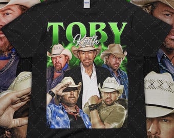 Camiseta vintage de Toby Keith de los 90, de colores suaves y cómodos, ideal para mujer y hombre. Camiseta teñida.