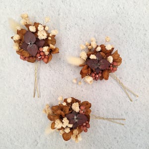 Dried flowers hair pins,Autumn Flower hair pins ,Fall Wedding flower hair pins, Fall Wedding accessories, dry flower hair piece