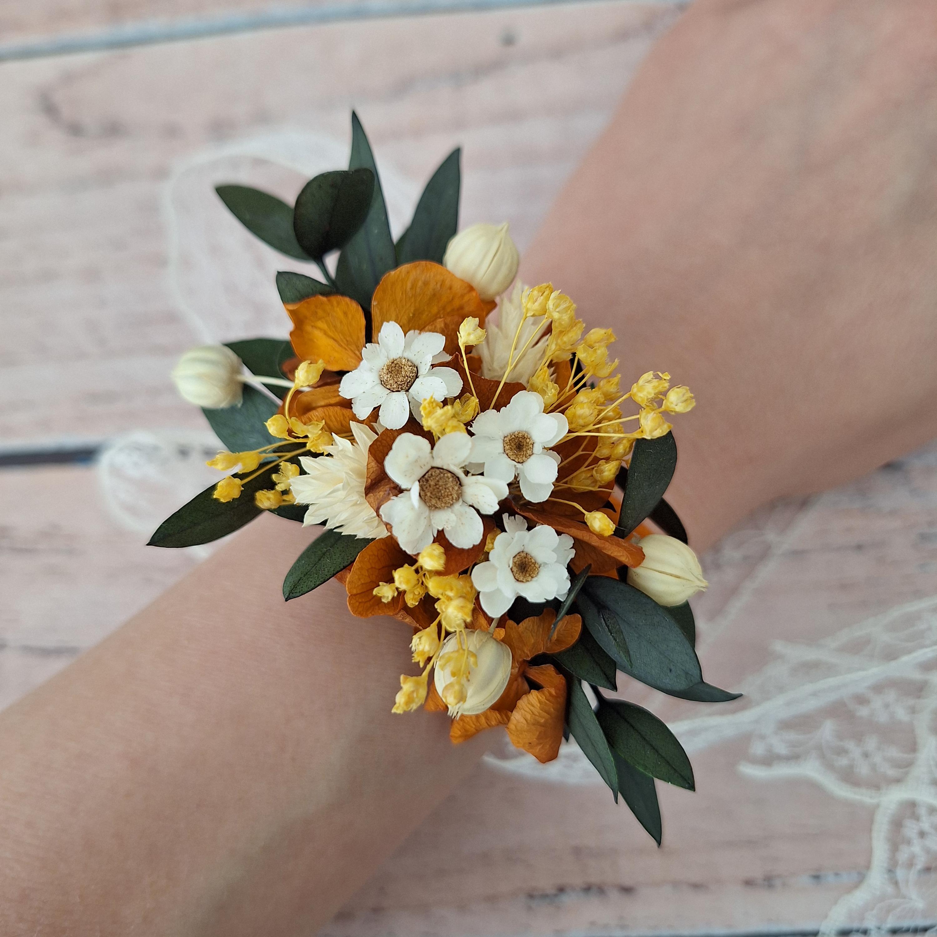 Orange flower headband with flower pin set Amazon.com : KorViSHOW Handmade Orange Flower Crown for  main image 3