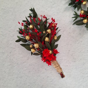 Dry flower boutonniere,Mini Dried flower bouquet,bohomian dried flower bouquet,Eucalyptus Groomsmen buttonhole