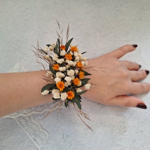 Dried and presserved flower bracelet boho accessories for bride a d bridesmaid,Original gift for request witness,corsages
