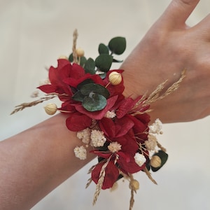 Dried and presserved flower bracelet boho accessories for bride and bridesmaid,Original gift for request witness,corsages