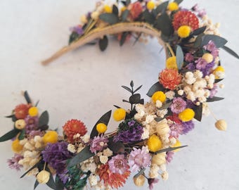 Bridesmaid flower headband,Meadow flower headband,Rustic Wedding headpiece colorfull headbands,purple crown,Engagement crown