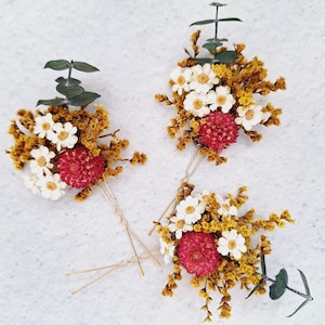 Dried flowers hair pins,Autumn Flower hair pins,Burnt Orange Wedding flower hair pins,Fall Wedding accessories,Dry flower hair piece