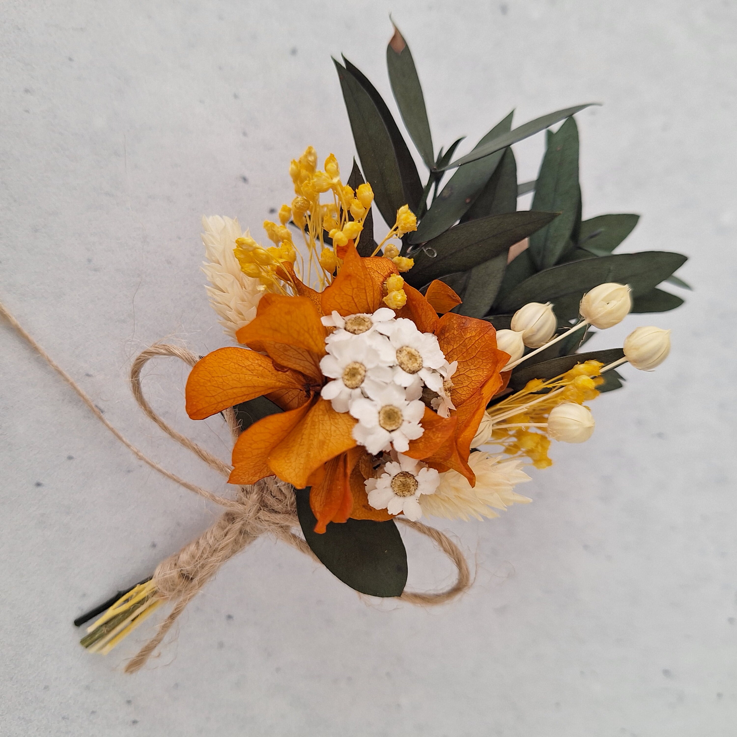 Orange Dried Flower Headband,bridesmaid Flower Crown,rustic  display picture 1