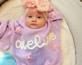 Personalisierter Baby Pullover mit Namen und Monogramm | Zeitloses Andenken für Ihre Kleinen