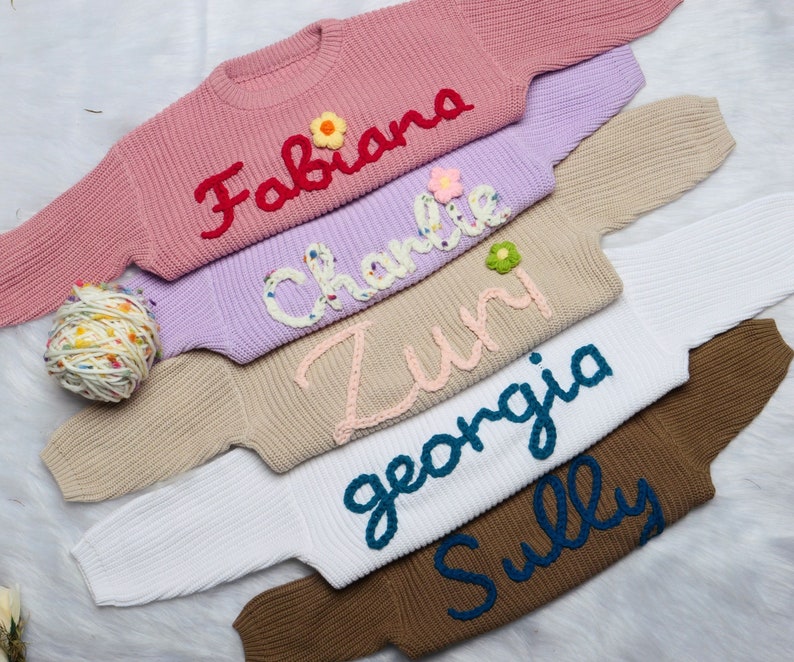 Custom Baby Sweater Name Embroidered Sweater,Personalized Baby Sweater With Name,Baby Birthday Gift,Baby Shower Gift,Baby Birthday Gifts image 5