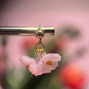 SAKURA- Boucles d'oreilles fleurs, perles, bijoux France, fait à la main