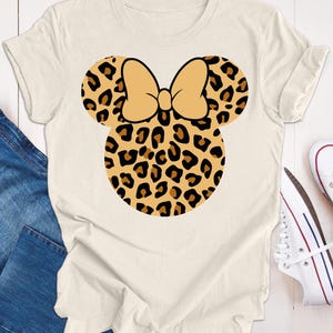 Leopard Print Minnie Mickey Couple Shirt, Animal Kingdom Shirt, Women Men Disney Unisex Shirt, Animal Print Disney Trip Shirt