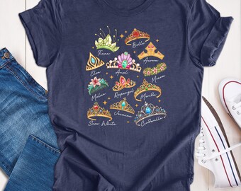 Disney Princess Crown Shirt Disneyworld Shirt Cinderella Belle Rapunzel Ariel Snow White Disney Girl Trip Shirt