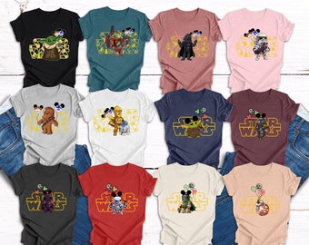Disney Star Wars Characters Shirt, Star Wars Family Matchings Shirts, Star Wars Shirt For Group, Disney Shirt, Star Wars Schematic Shirt
