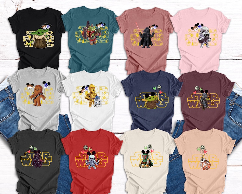 Disney Star Wars Characters Shirt, Star Wars Family Matchings Shirts, Star Wars Shirt For Group, Disney Shirt, Star Wars Schematic Shirt