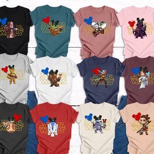 Disney Star Wars Character Shirt, Star Wars Mickey Balloon Shirt, Star Wars Mickey Head Sweatshirt, Disneyland Shirts, Disney Family T-Shirt