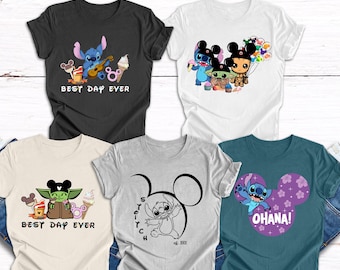 Disney Stitch and Lilo Snacks Shirt, Disney Stitch Best Day Ever Shirt, Lilo and Stitch Shirt, Disney Snacks Shirt, Disney Girl Shirt