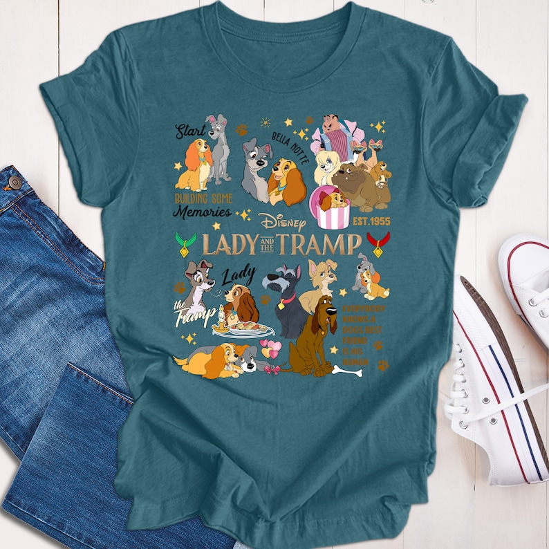Vintage Lady And The Tramp Shirt, Retro Lady And Tramp Shirt, Disneyland Dogs Shirt, Dog Shirt, Disney Trip shirt, Disneyland Vacation tee