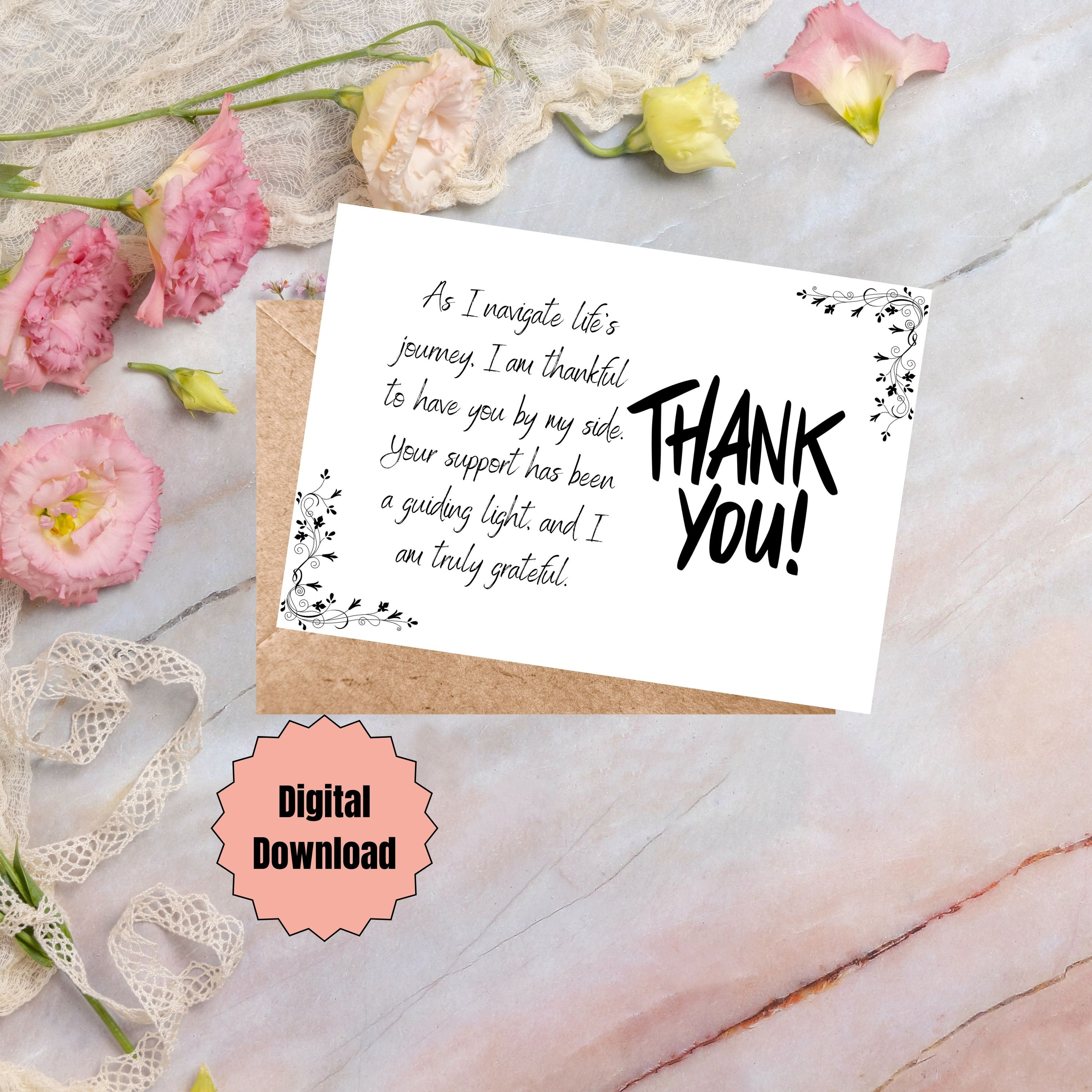 Printable Thank You Card for Family, Friends Wife, Husband. - Etsy