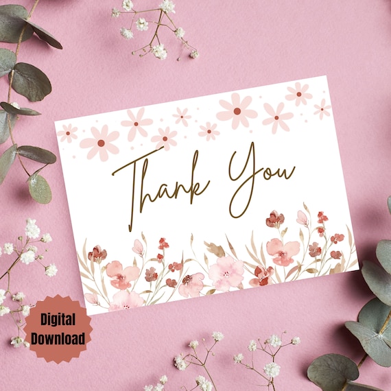 Thank You Card for Family . Friends, Teachers, Kids - Etsy